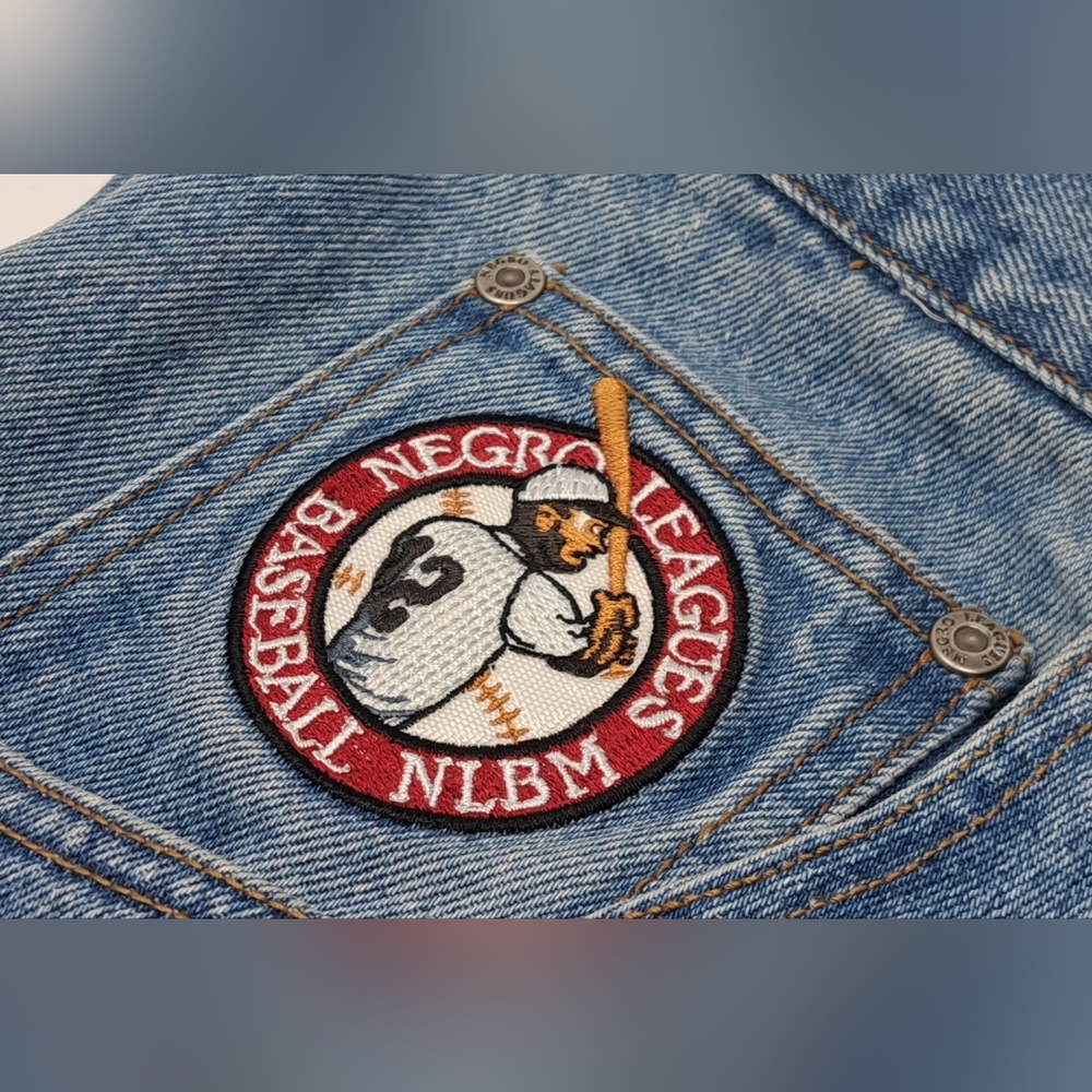 Headgear Negro League Baseball Men's Jeans Team Patches Straight 44 Actual 42x33 - Picture 3 of 15